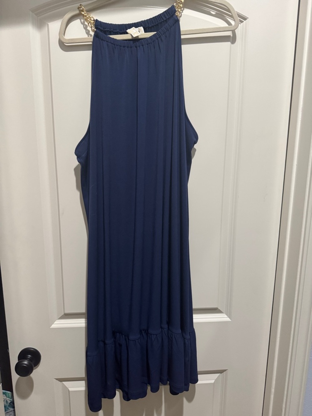 Michael Kors Navy Ruffle Tiered Sundress 3X